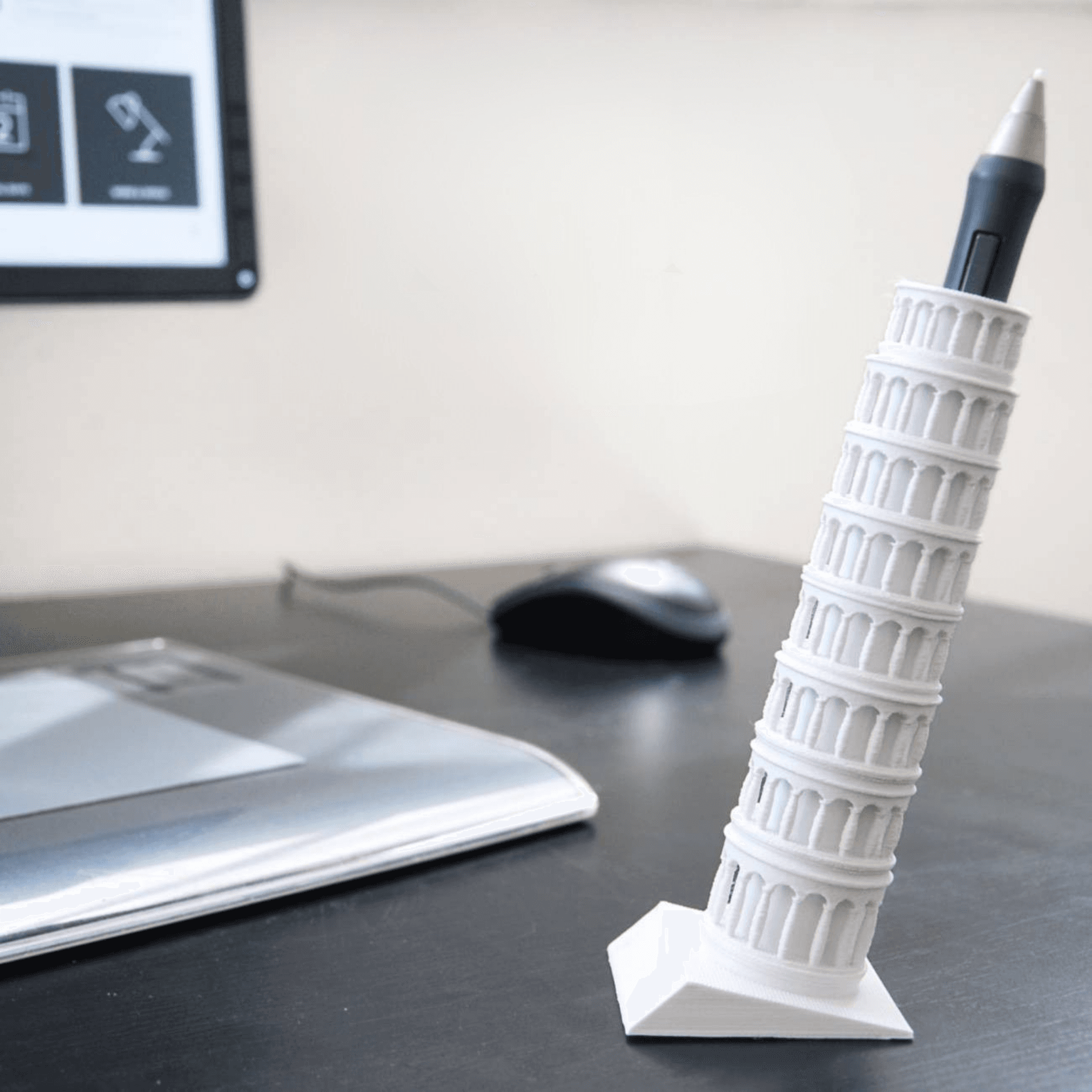 Pisa Tower Pen Holder - Swiss-made 3D printed design object by NinoLabs