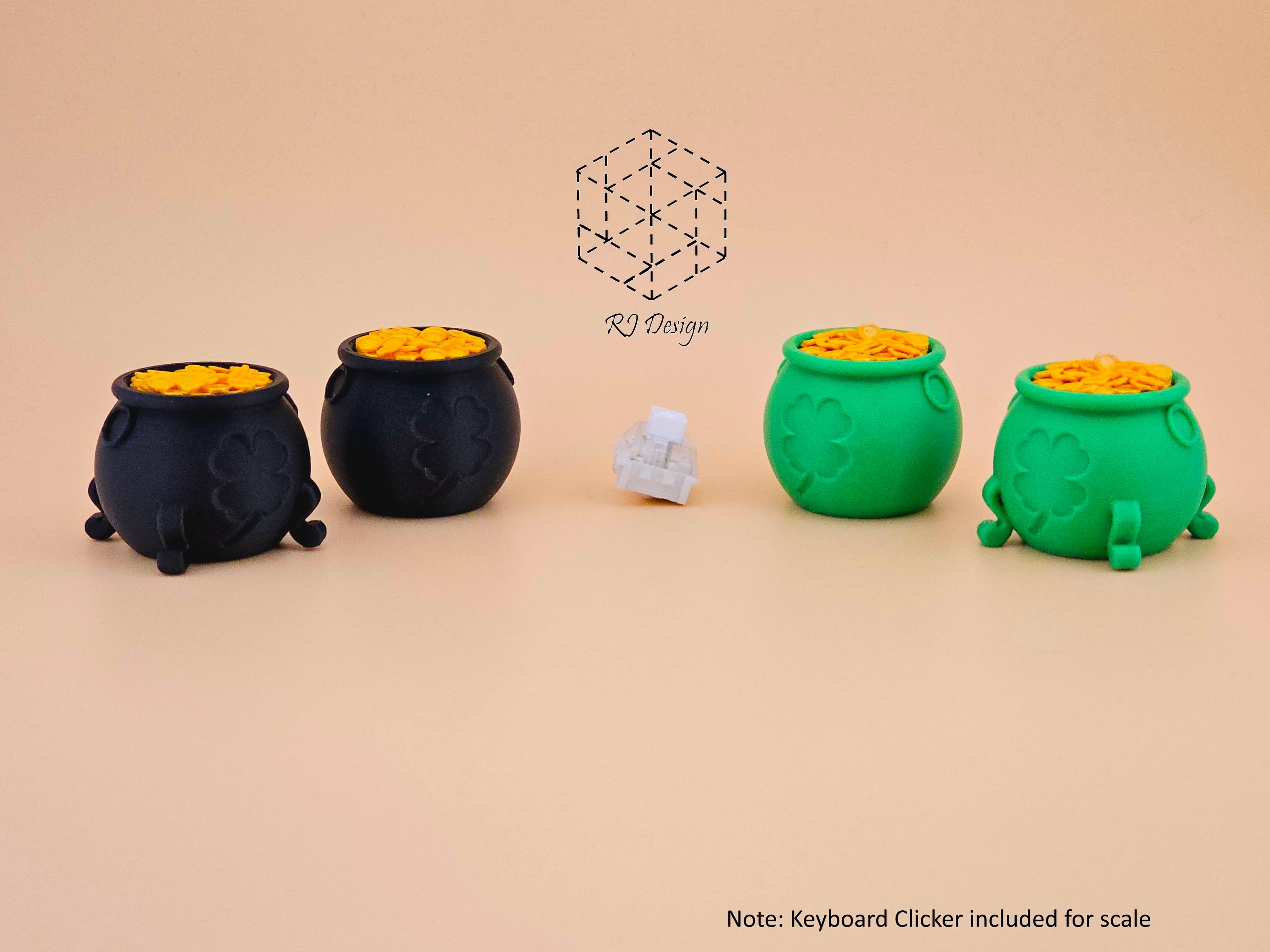 Mini Pot of Gold Clicker - Swiss-made 3D printed design object by NinoLabs
